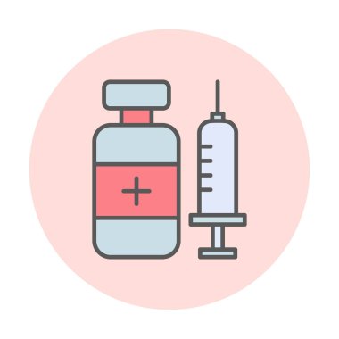 Aşı ikonu vektör illüstrasyon tasarımlı şırınga