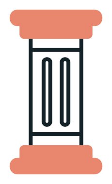 Sütun düz simgesinin vektör illüstrasyonu