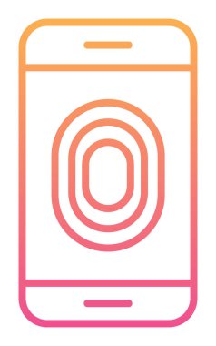 Kilitlenmemiş Parmak izi ikon vektör illüstrasyonlu akıllı telefon  