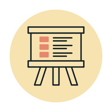 Üniversite Sunum ikonu vektör illüstrasyonu 