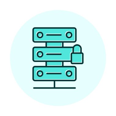 Sunucu simgesi illüstrasyonunu kilitle