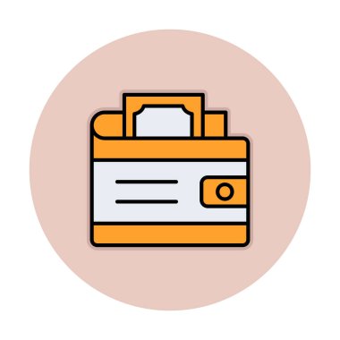 Cüzdan. Web simgesi basit vektör çizimi tasarımı