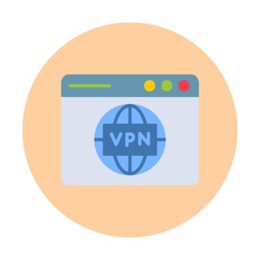 Basit Vpn bağlantı simgesi, vektör illüstrasyonu