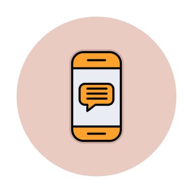 Sohbet ikonu vektör çizimi. Telefon İletisi                          