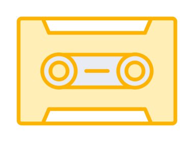 Kaset. Web simgesi basit illüstrasyon                               