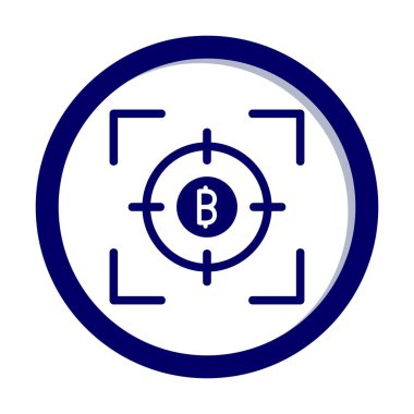 Bitcoin ve hedef. Web simgesi tasarımı