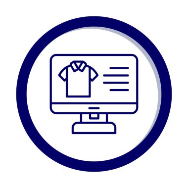 Basit Kumaş Çevrimiçi Alışveriş simgesi, vektör illüstrasyonu