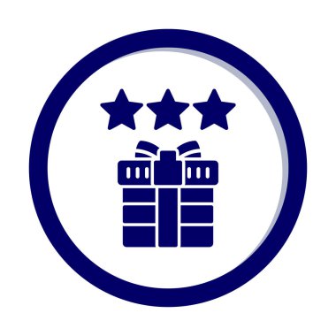 hediye ve Gözden Geçir vektör düz renk simgesi tasarımı