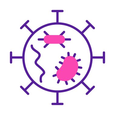 covid-19 parçacık işareti, vektör çizimi, virüs simgesi