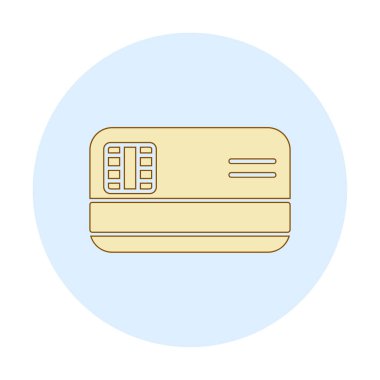 Kredi kartı simgesi, vektör illüstrasyonu basit tasarım