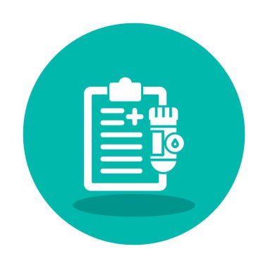 İdrar raporu ikonu. tıbbi sembol, vektör illüstrasyonu 