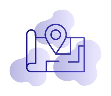 Konum iğnesi, vektör illüstrasyonlu harita simgesi