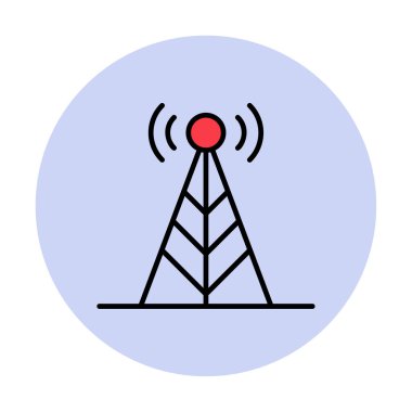 Basit anten simgesi, vektör illüstrasyonu