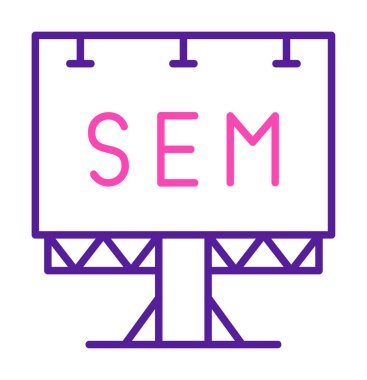 SEM ile Billboard simgesinin vektör illüstrasyonu  