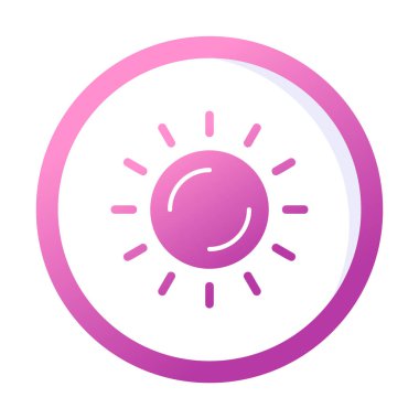 Güneş düz simge vektör çizim