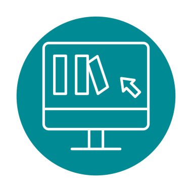 Basit Çevrimiçi Kitap satın alma simgesi, vektör illüstrasyonu