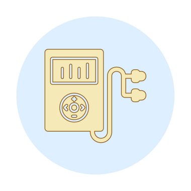 Kulaklık simgesi, vektör illüstrasyonlu Mp3 oynatıcı