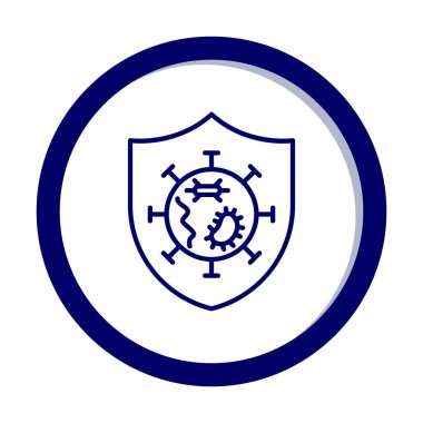 Mikroplar Korunan Kalkan ikon vektör çizimi