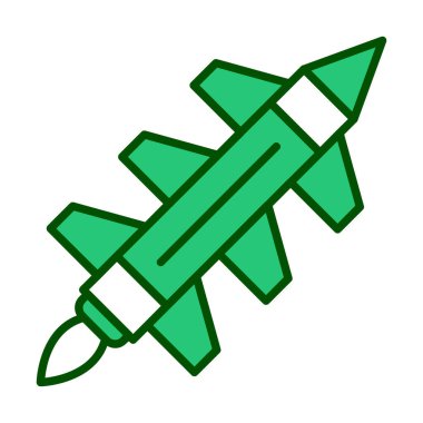 Füze roket ikonu vektör çizimi tasarımı