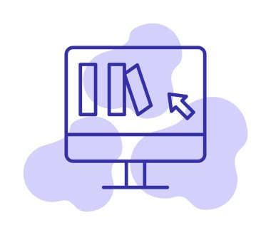 Basit Çevrimiçi Kitap satın alma simgesi, vektör illüstrasyonu