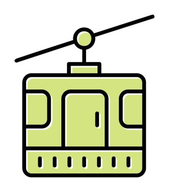 Modern Cable Car Cabin simgesinin vektör çizimi                   