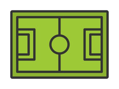 Basit düz futbol ikonu vektör illüstrasyonu