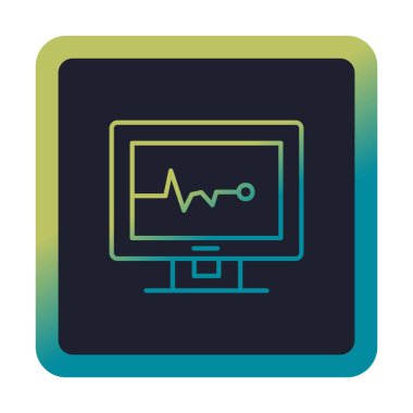 Basit kardiyogram simgesi, vektör illüstrasyonu