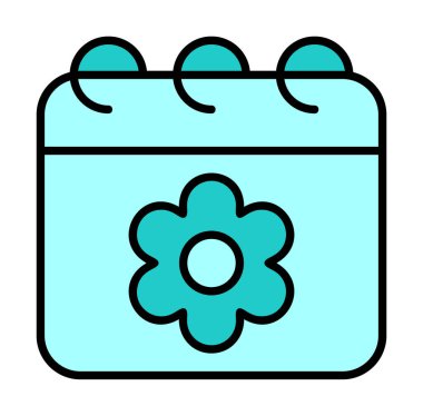 Sakura tarih simgesi, vektör çizimi 