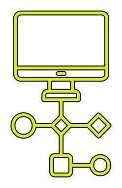 Çalışma akışı simgesi tasarımı, vektör illüstrasyonu                            