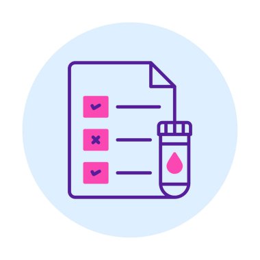 Tıbbi Test Raporu ikon vektör illüstrasyonu 