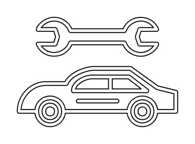 düz araba Tamir simgesi vektör çizimi