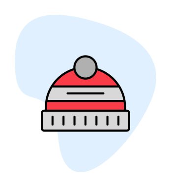 Kış Şapkası simgesinin vektör illüstrasyonu