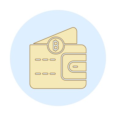 Basit Dijital Cüzdan simgesi, vektör illüstrasyonu