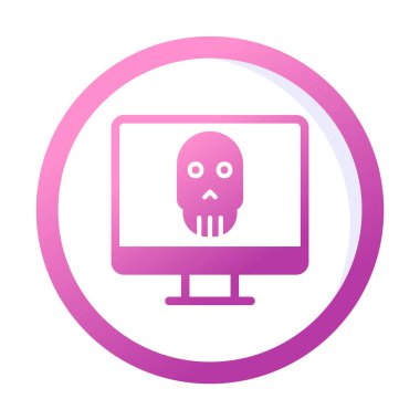 Ölü Bilgisayar Ekran simgesi, vektör illüstrasyonu 