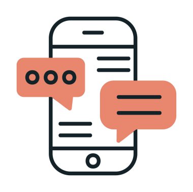Basit akıllı telefon sohbet simgesi, vektör illüstrasyonu