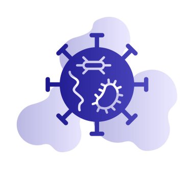 covid-19 parçacık işareti, vektör çizimi, virüs simgesi