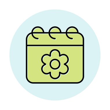 Sakura tarih simgesi, vektör çizimi 