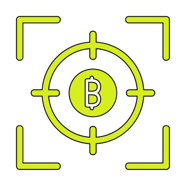 Bitcoin ve hedef. Web simgesi tasarımı
