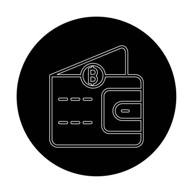 Basit Dijital Cüzdan simgesi, vektör illüstrasyonu