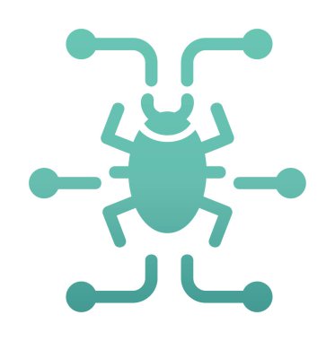 Basit dijital virüs simgesi, vektör illüstrasyonu