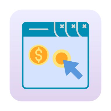 Her Tıklama simgesine Öde, vektör illüstrasyonu