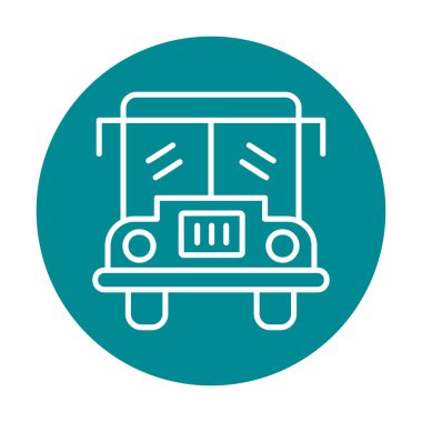 düz okul servisi simgesi basit illüstrasyon tasarımı