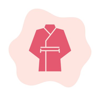 Japon kimonosu ana hatları ikon vektör illüstrasyon tasarımı