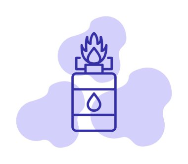 düz Kamp Gaz ikonu vektör çizimi 