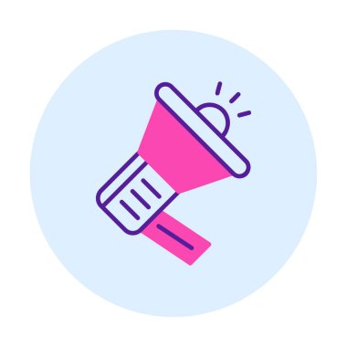 Megafon vektör illüstrasyonlu tanıtım konsepti simgesi