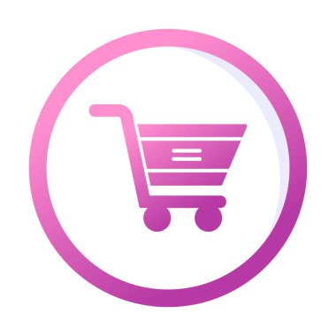  Alışveriş arabası simgesi, vektör çizimi basit tasarım