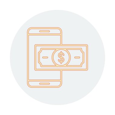 Basit Çevrimiçi Ödeme simgesi, vektör illüstrasyonu