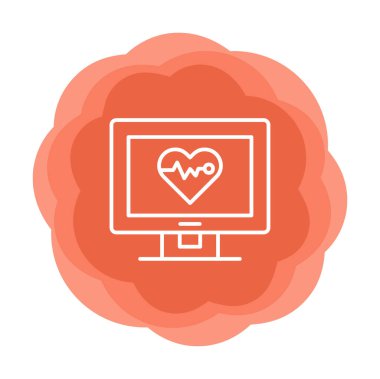 Kardiyogram illüstrasyonlu basit ekran 