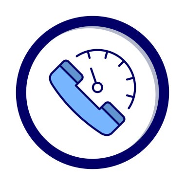 Basit 24 Saat Telefon Desteği simgesi, vektör illüstrasyonu