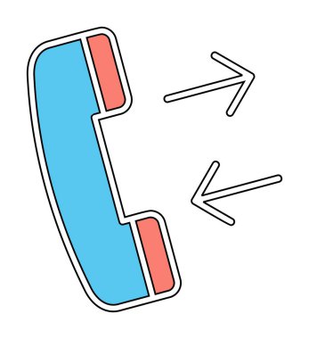 Düz telefon. simge illüstrasyonu  